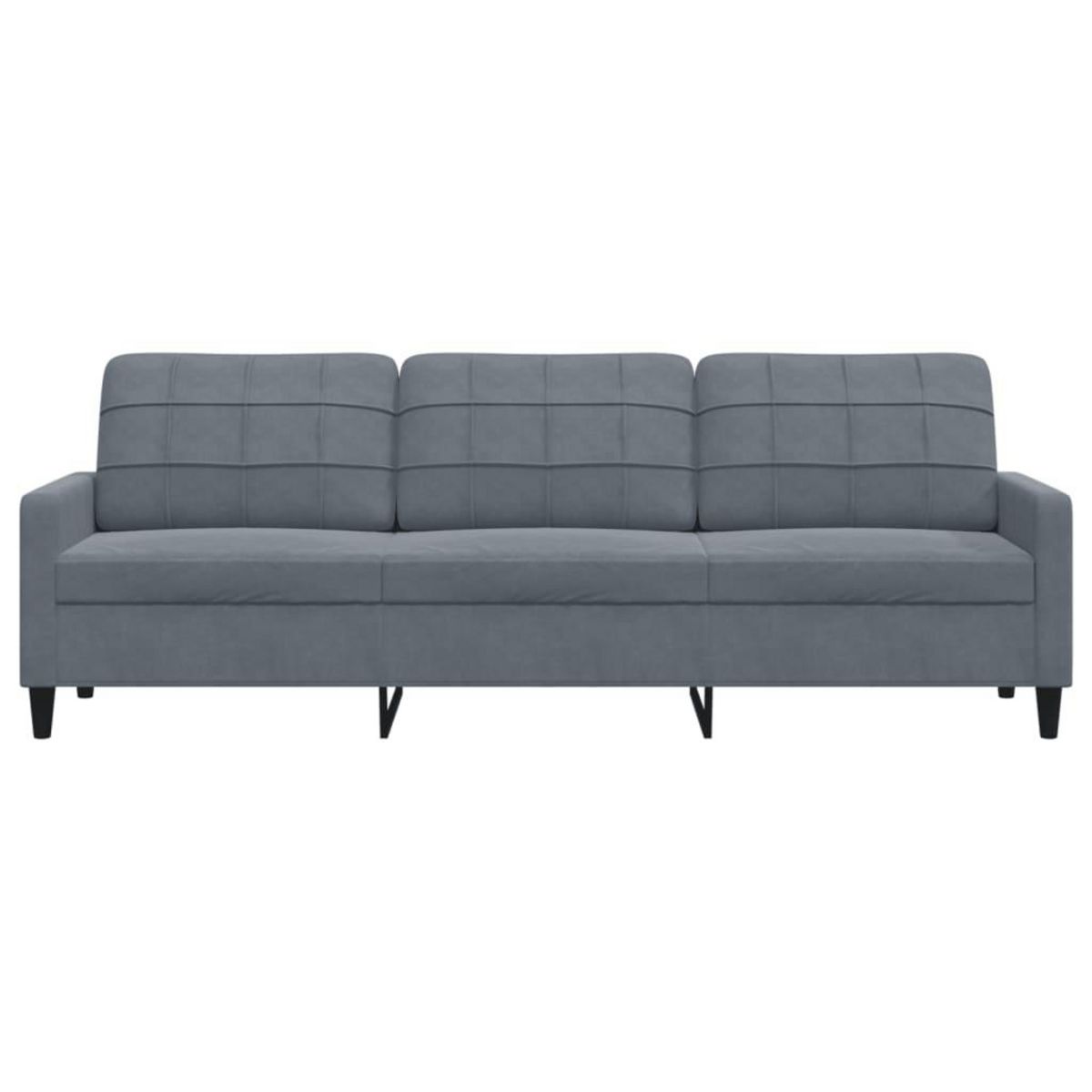 VIDAXL Canape a 3 places Gris fonce 210 cm Velours