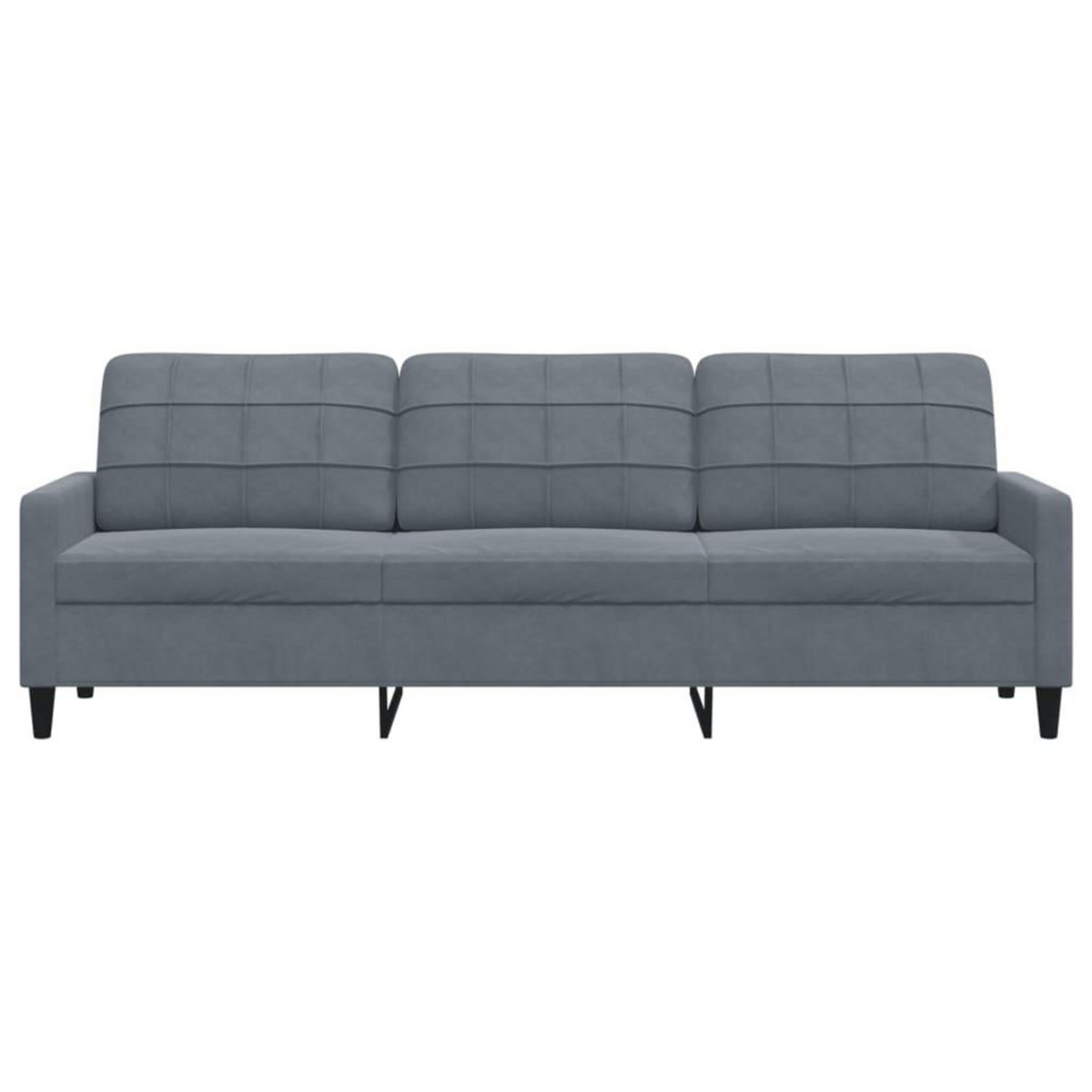 VIDAXL Canape a 3 places Gris fonce 210 cm Velours