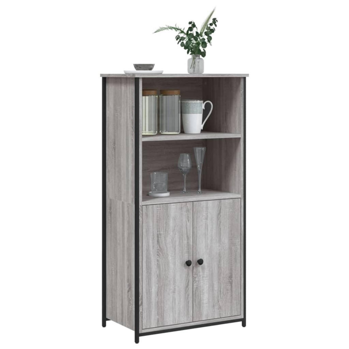 VIDAXL Buffet haut sonoma gris 62x36x121,5 cm bois d'ingenierie