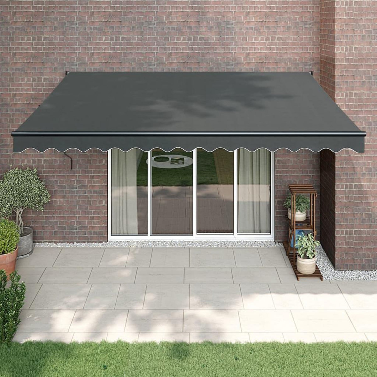VIDAXL Auvent retractable anthracite 4x3 m tissu et aluminium