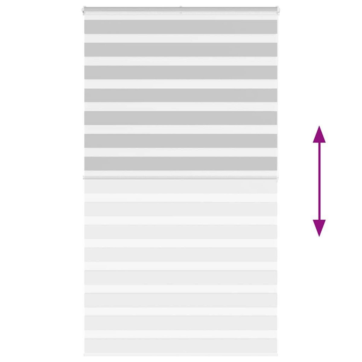 VIDAXL Store zebre gris clair largeur du tissu 130,9 cm polyester