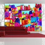 Paris Prix Papier Peint  Rainbow Hued Town. Coloris disponibles : Multicolore