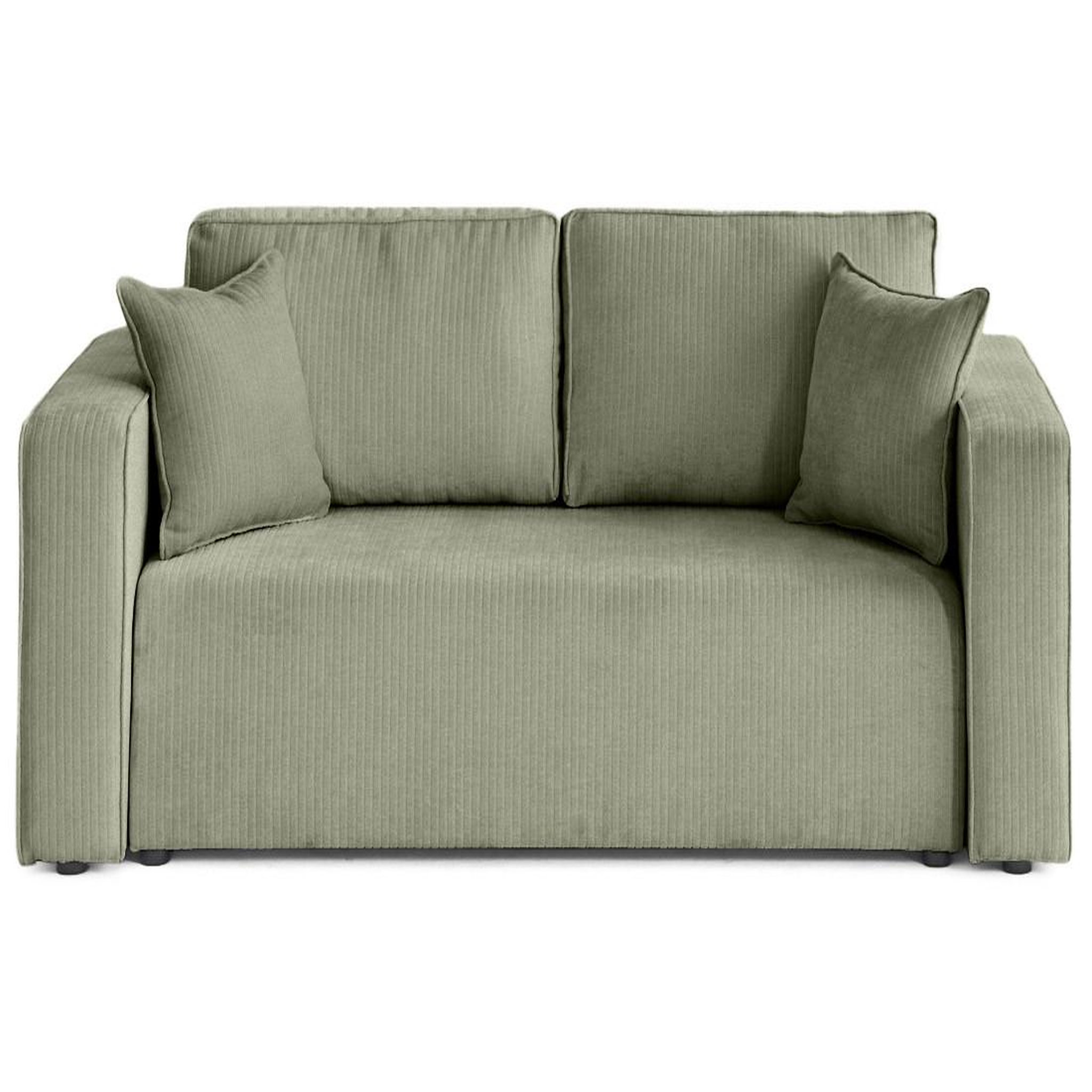 Voir la diapositive 1 : BEST MOBILIER Topaze - canapé droit 2 places en velours côtelé plat