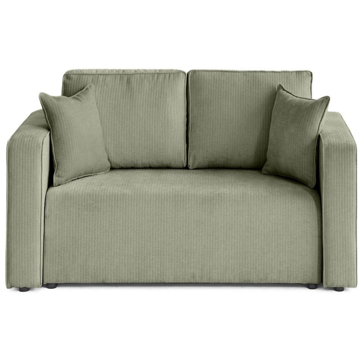 BEST MOBILIER Topaze - canapé droit 2 places en velours côtelé plat