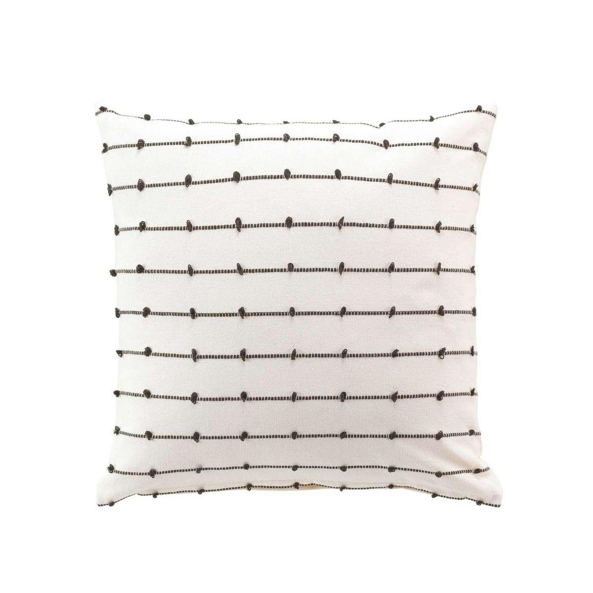 Douceur d'Intérieur Coussin déhoussable CANNA - Coton recyclé et fils coupés - 45 x 45 cm - Ecru