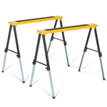 ID MARKET Lot de 2 tréteaux télescopiques pliables large plateau antiglisse