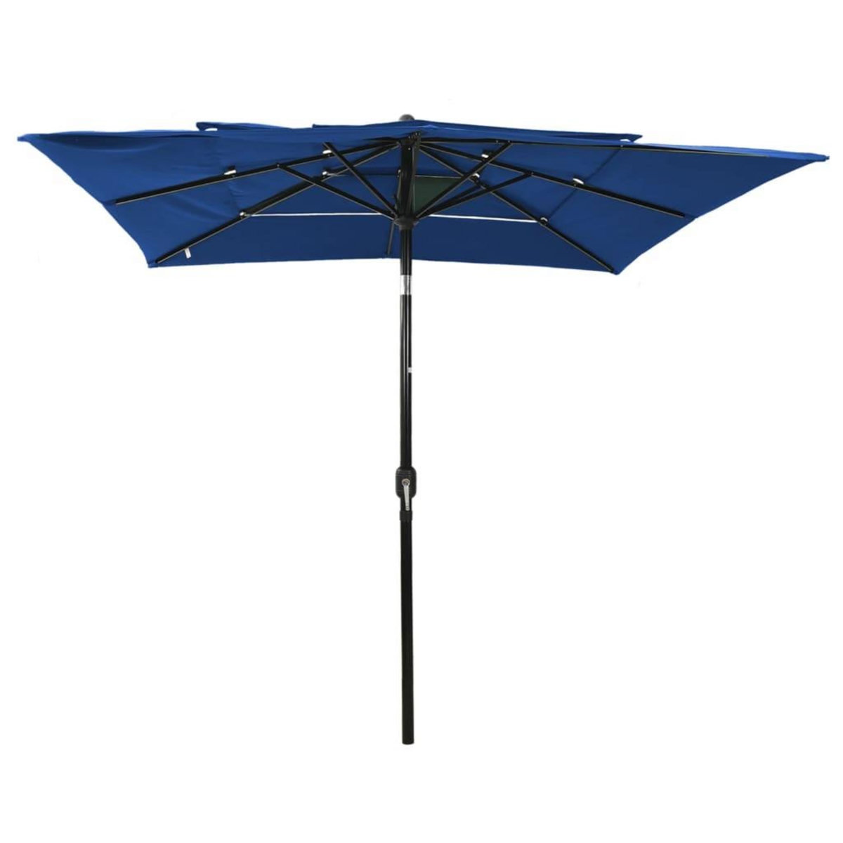 VIDAXL Parasol de jardin a 3 niveaux avec mat en aluminium bleu azure