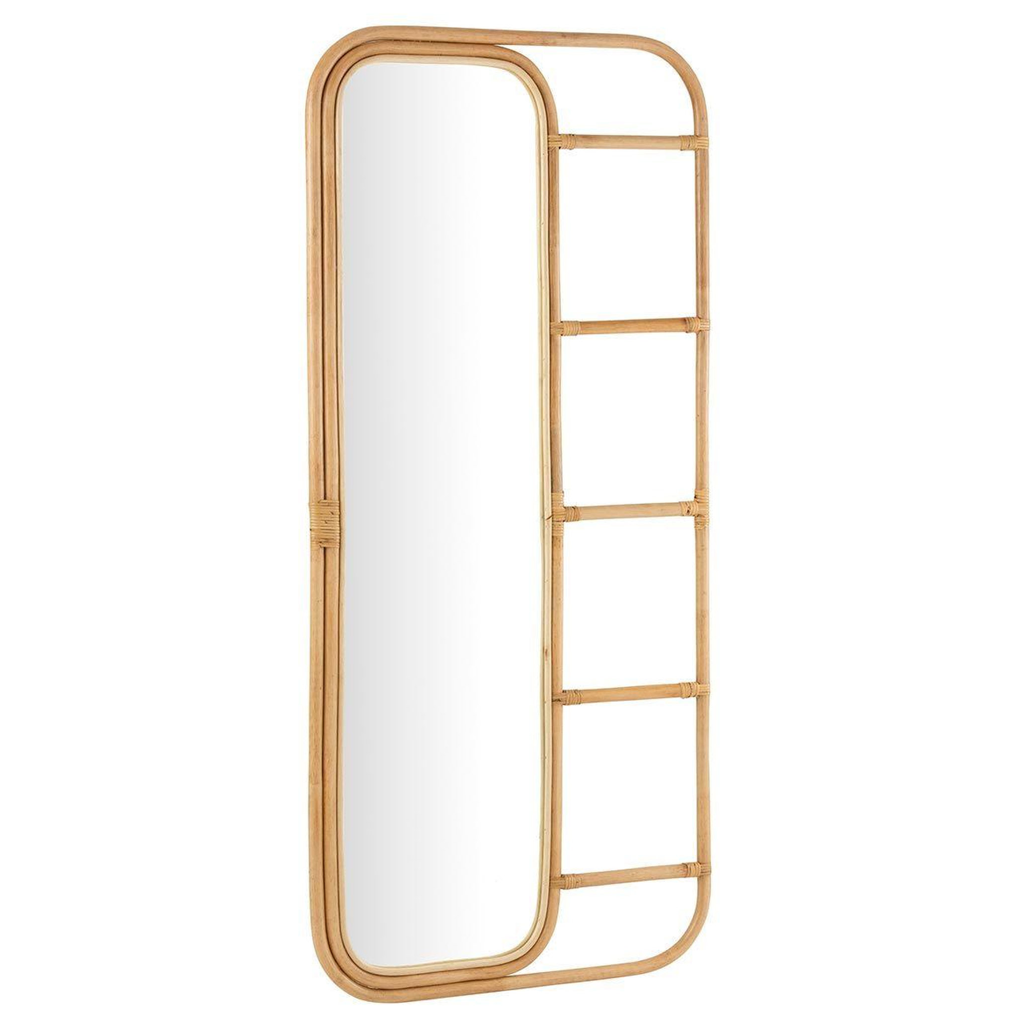 J-LINE Miroir Échelle Déco en Rotin  Ellen  180cm Naturel