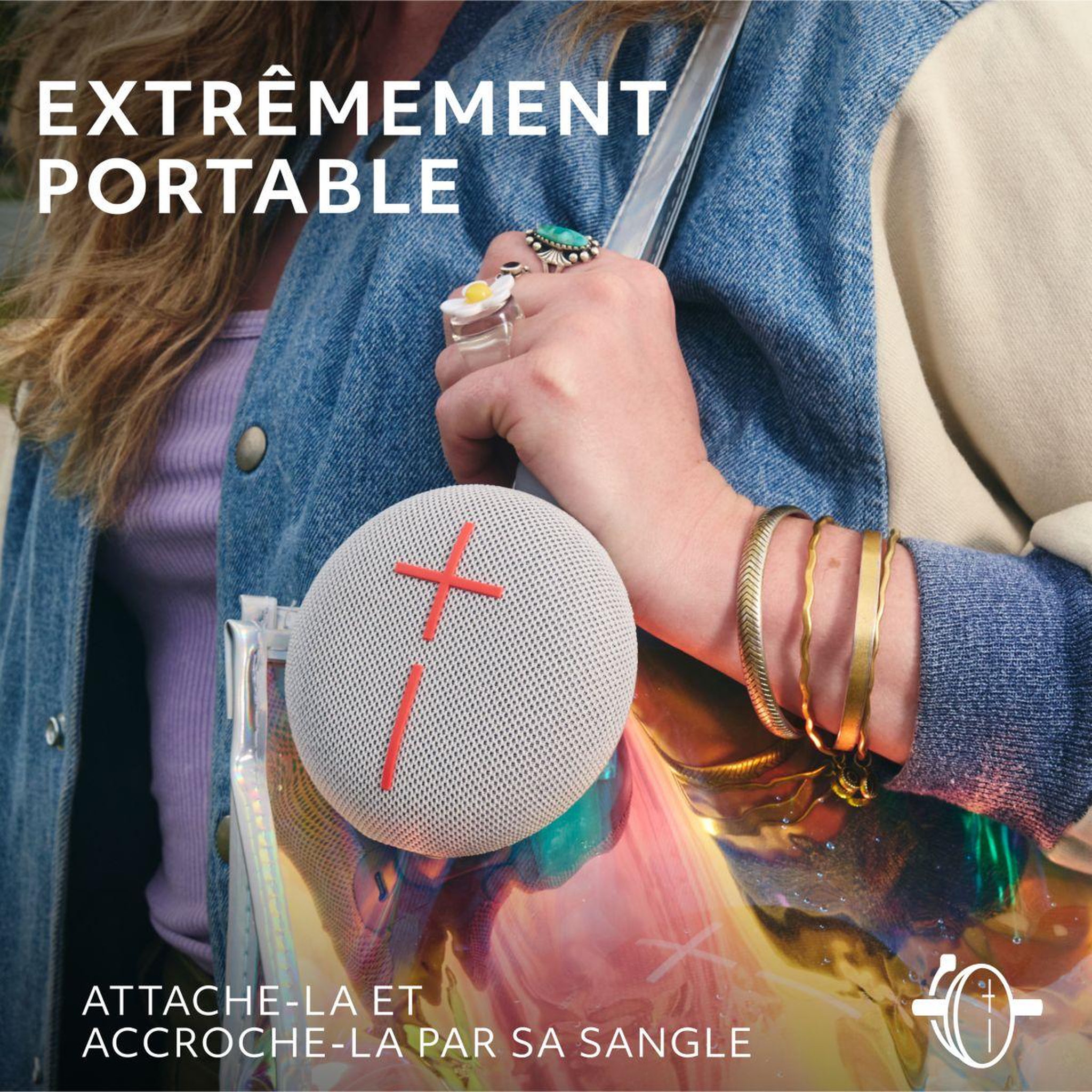 Voir la diapositive 2 : Ultimate ears Enceinte portable MINIROLL Gris