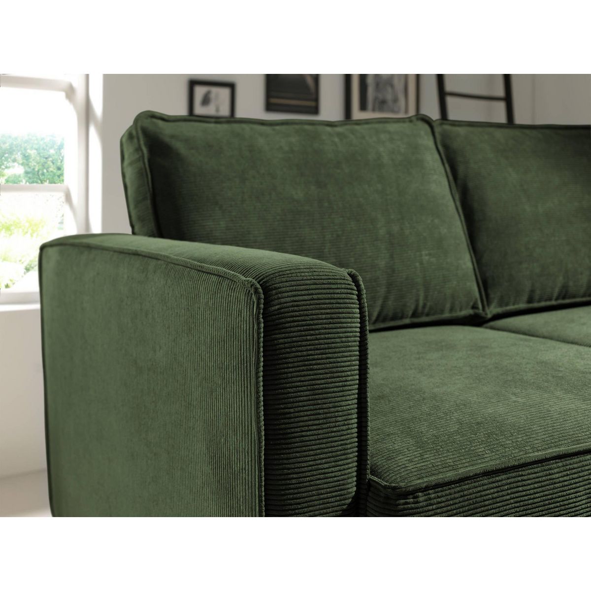 LISA DESIGN Jake - canapé d'angle droit - convertible avec coffre - 4 places - en velours côtelé