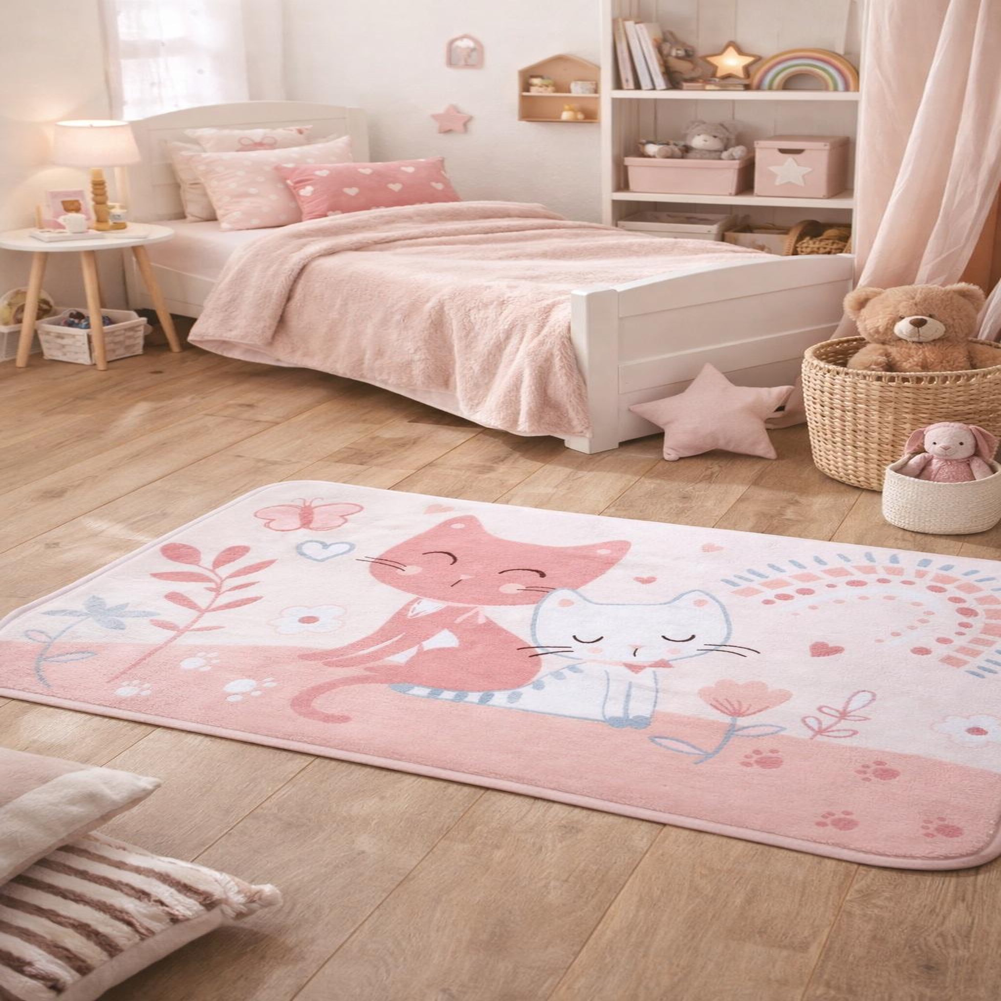Voir la diapositive 3 : Eden Tapis velours motif chats douceur et fantaisie