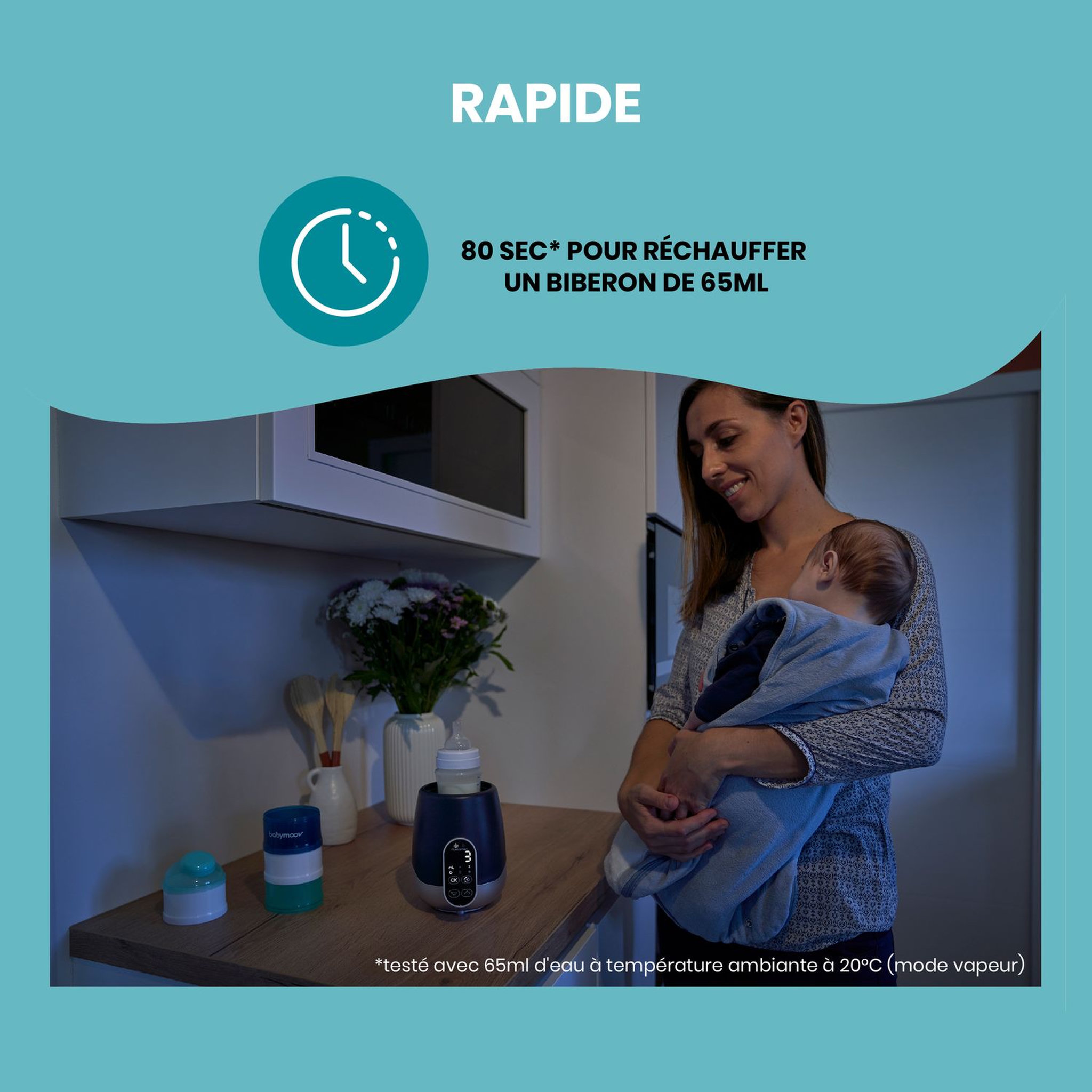 Voir la diapositive 4 : BABYMOOV Chauffe-biberons Maison / Voiture NutriSmart 