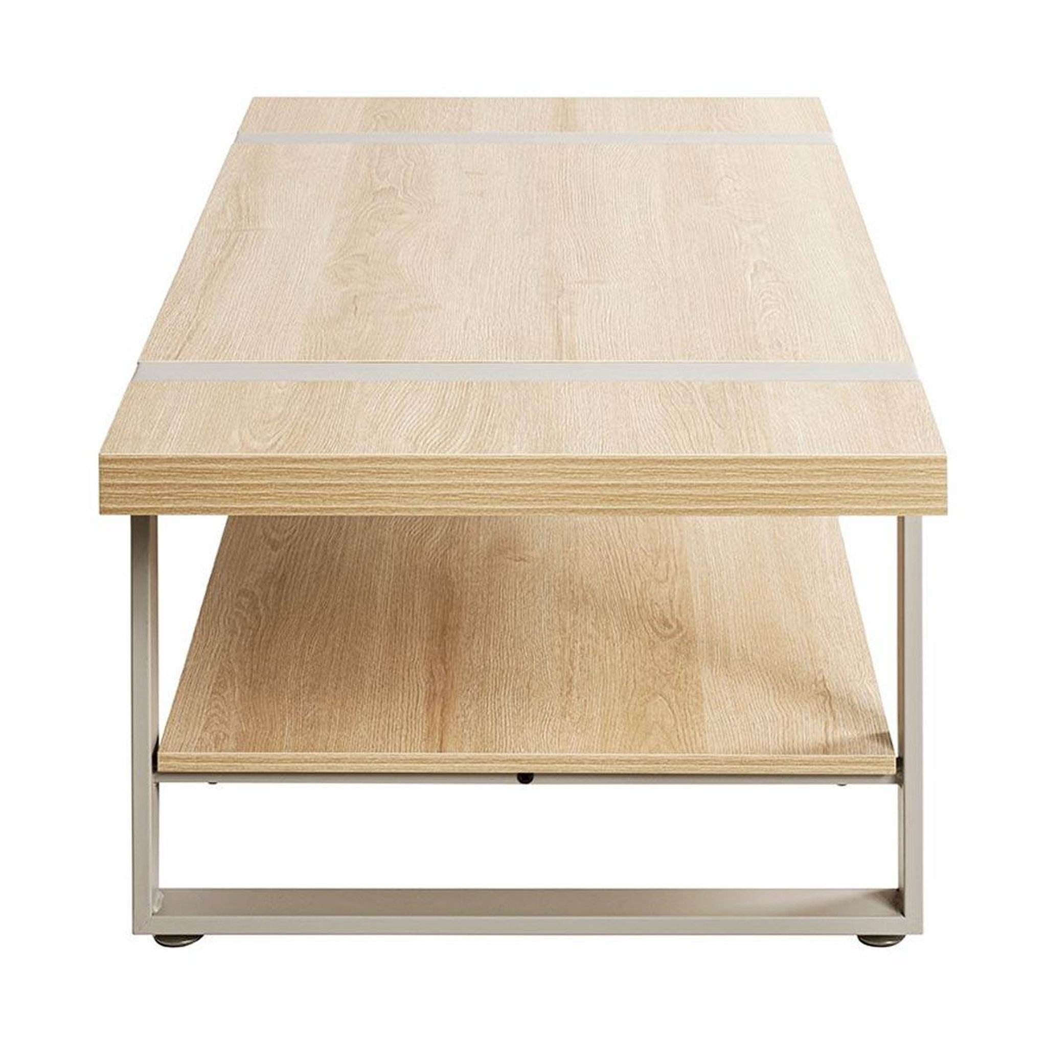 Voir la diapositive 3 : Paris Prix Table basse 2 niveaux  evy  120cm naturel & gris