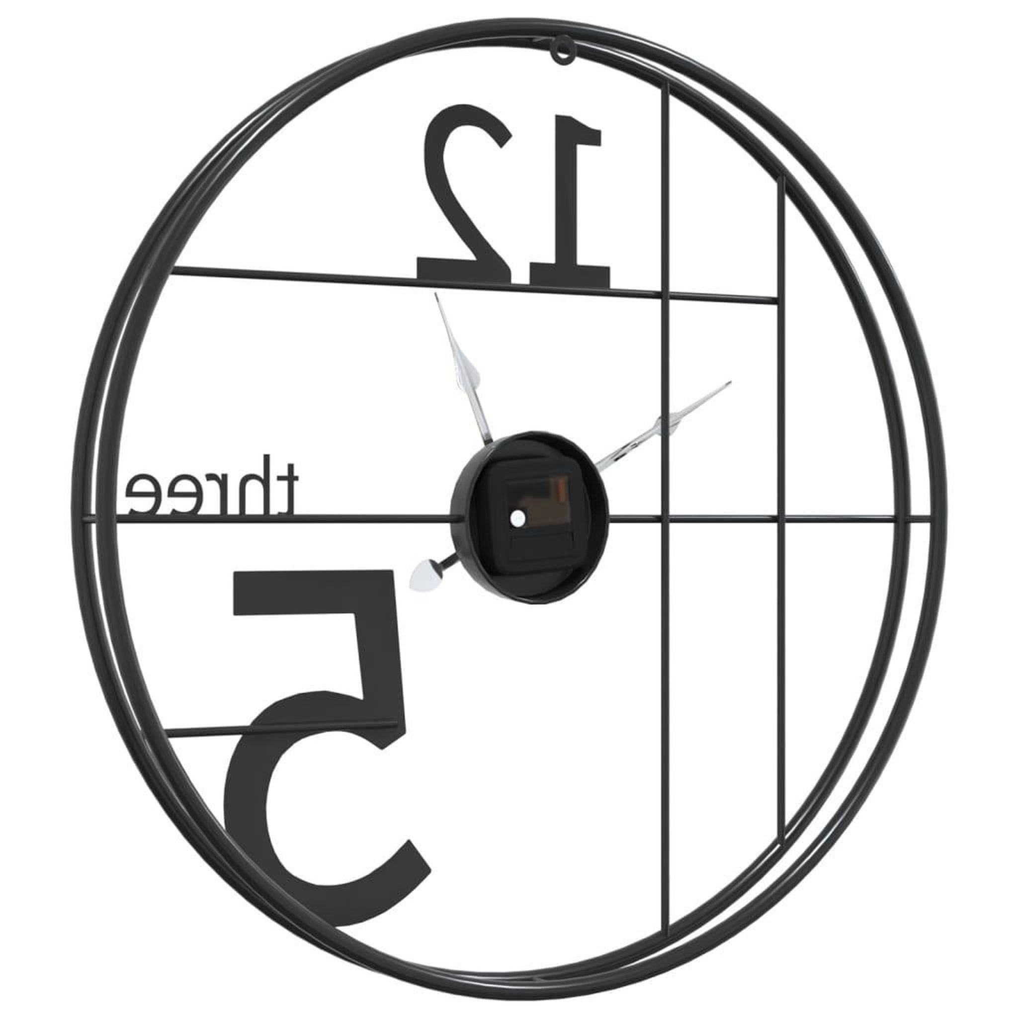 Voir la diapositive 5 : VIDAXL Horloge murale noir Ø50 cm fer