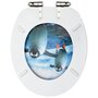 VIDAXL Sieges WC couvercle a fermeture en douceur 2 pcs MDF Pingouins