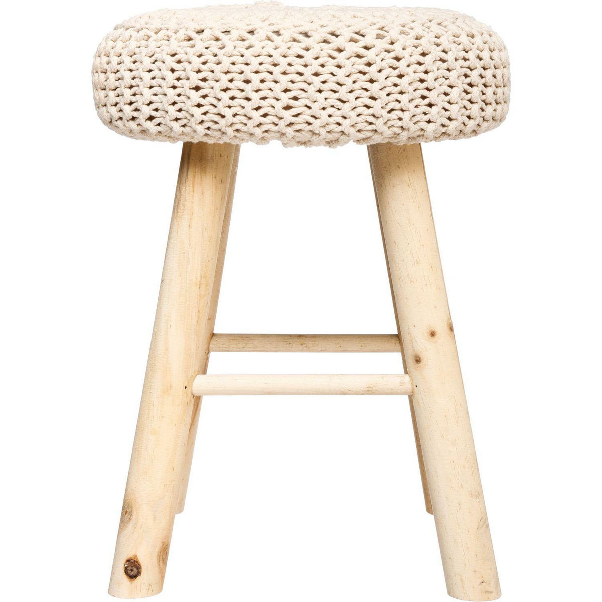 ATMOSPHERA Tabouret en maille Suzette - H. 43 cm