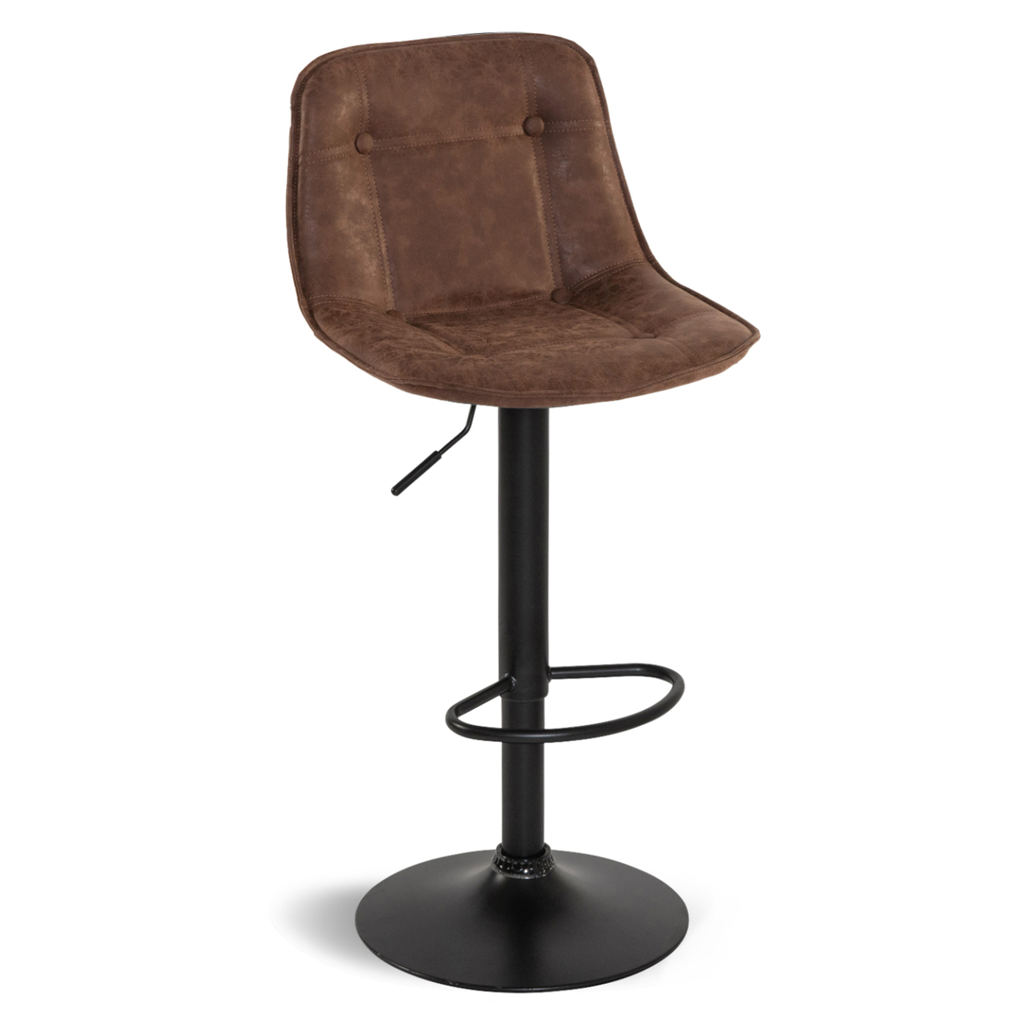 Voir la diapositive 3 : ID MARKET Lot de 4 tabourets de bar denver marron vintage