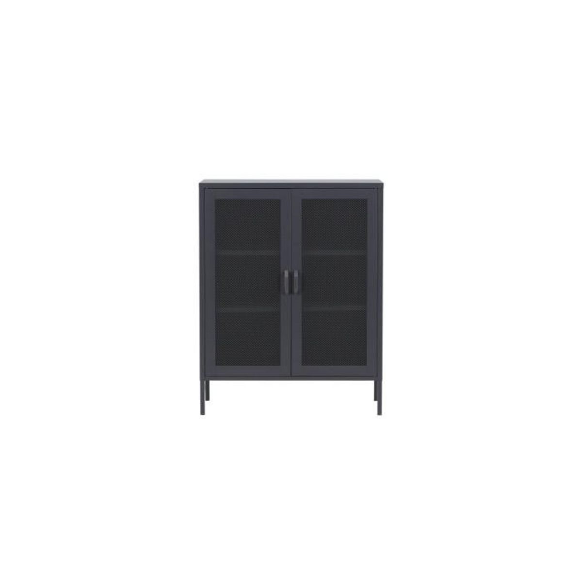 Paris Prix Buffet 2 Portes en Métal  Misha  101cm Gris