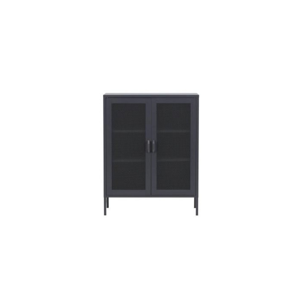 Paris Prix Buffet 2 Portes en Métal  Misha  101cm Gris