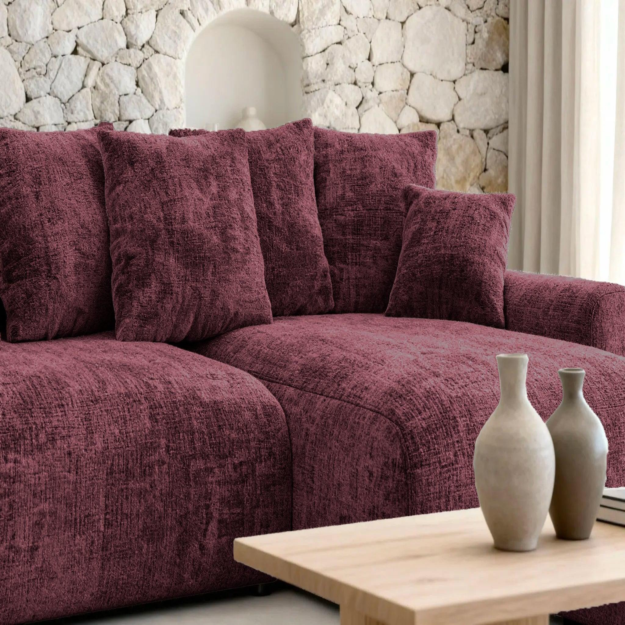 Voir la diapositive 4 : CASANOVA PARIS Oli - canapé d'angle convertible tissu chenille 4 places