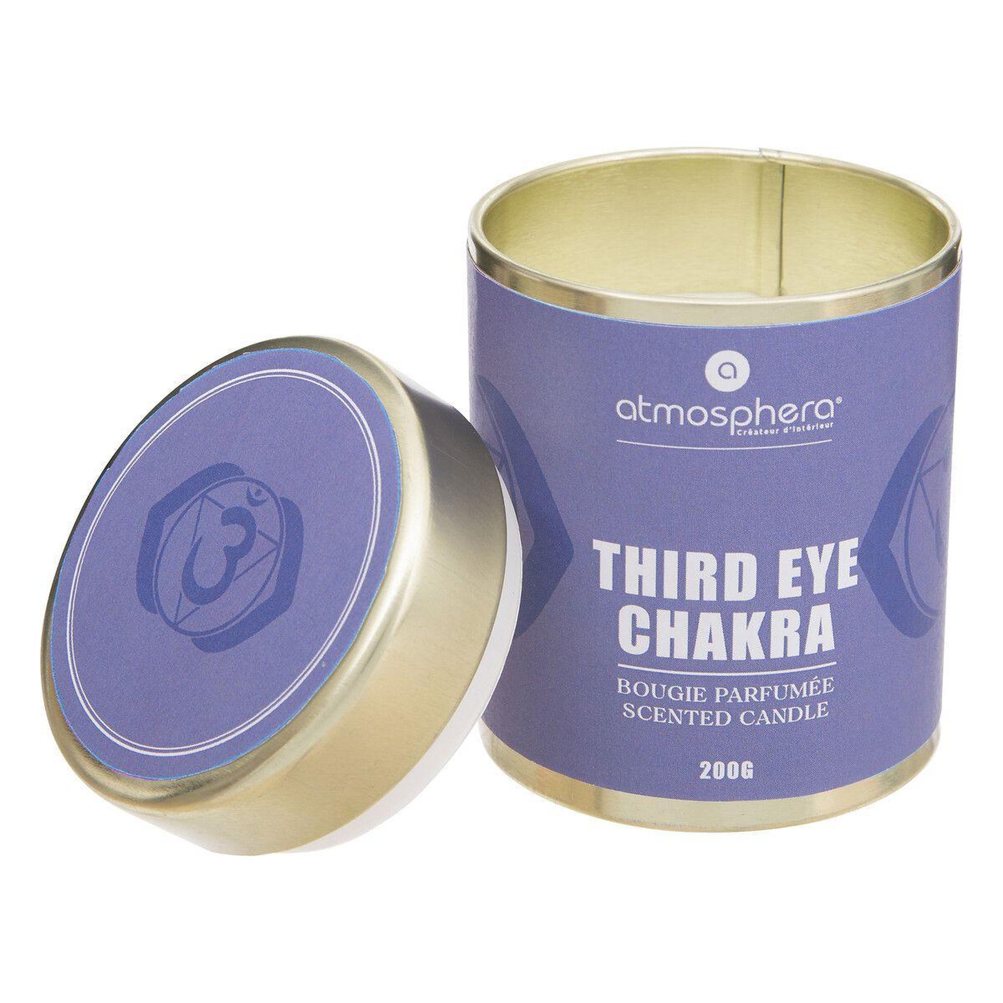 Voir la diapositive 2 : ATMOSPHERA Bougie parfumée  chakra  200g mauve couronne