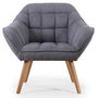 Voir la diapositive 2 : Paris Prix Fauteuil Scandinave Matelassé  Taon  83cm Gris