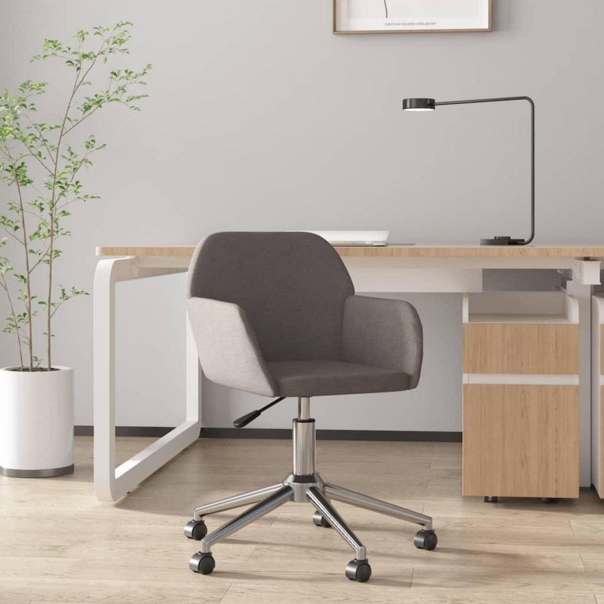 VIDAXL Chaise pivotante de bureau Gris fonce Tissu