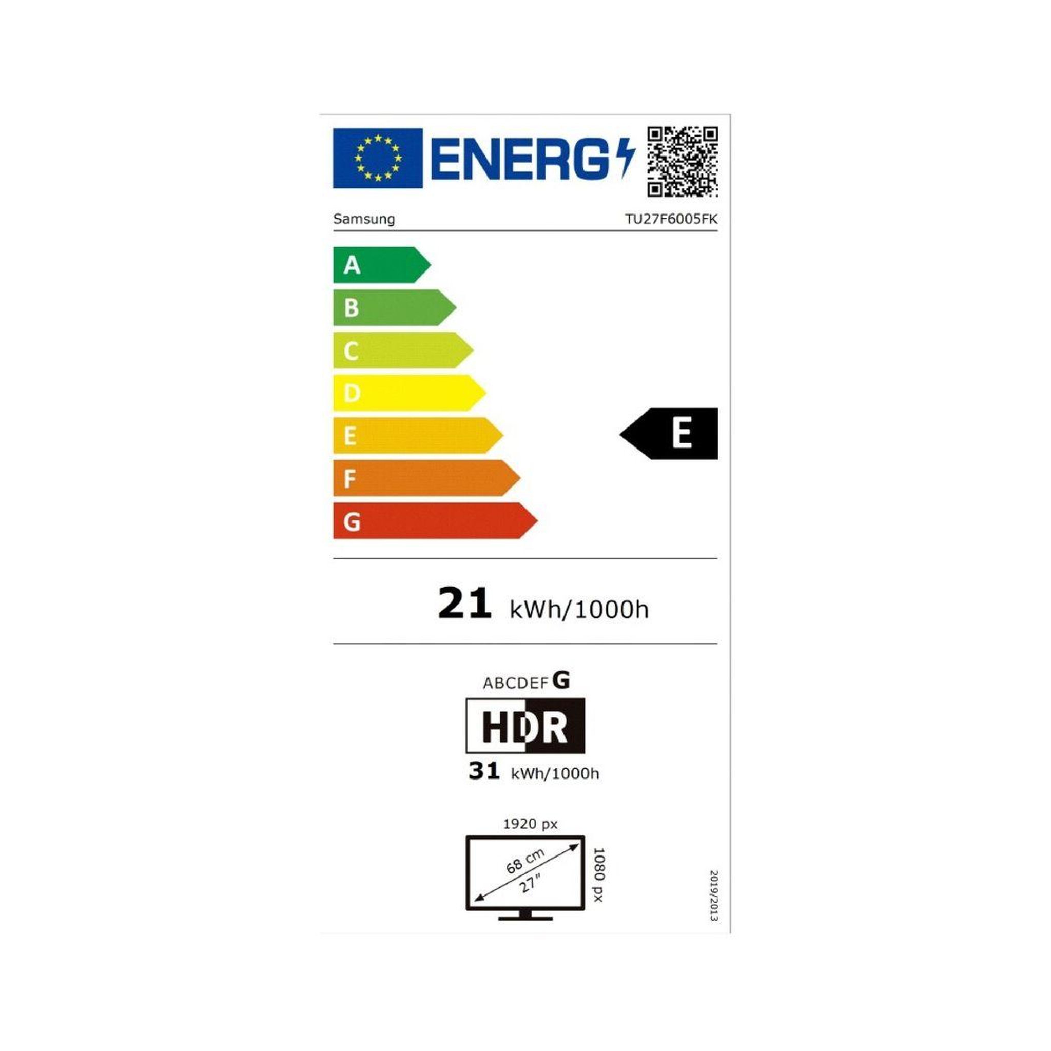 Voir la diapositive 6 : Samsung TV LED TU27F6005 2025-27 pouces (68cm)