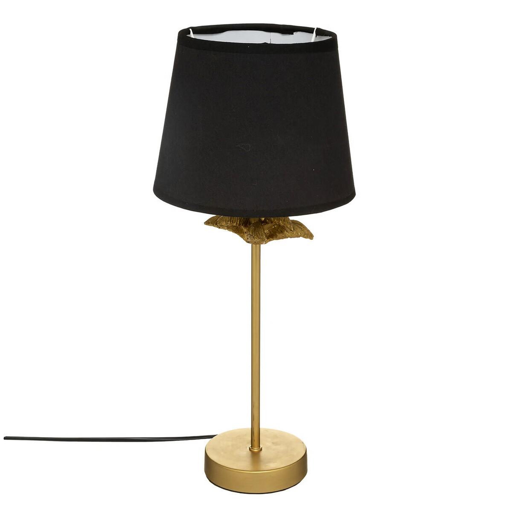 Voir la diapositive 1 : ATMOSPHERA Lampe à poser palmier  artif  45cm or & noir