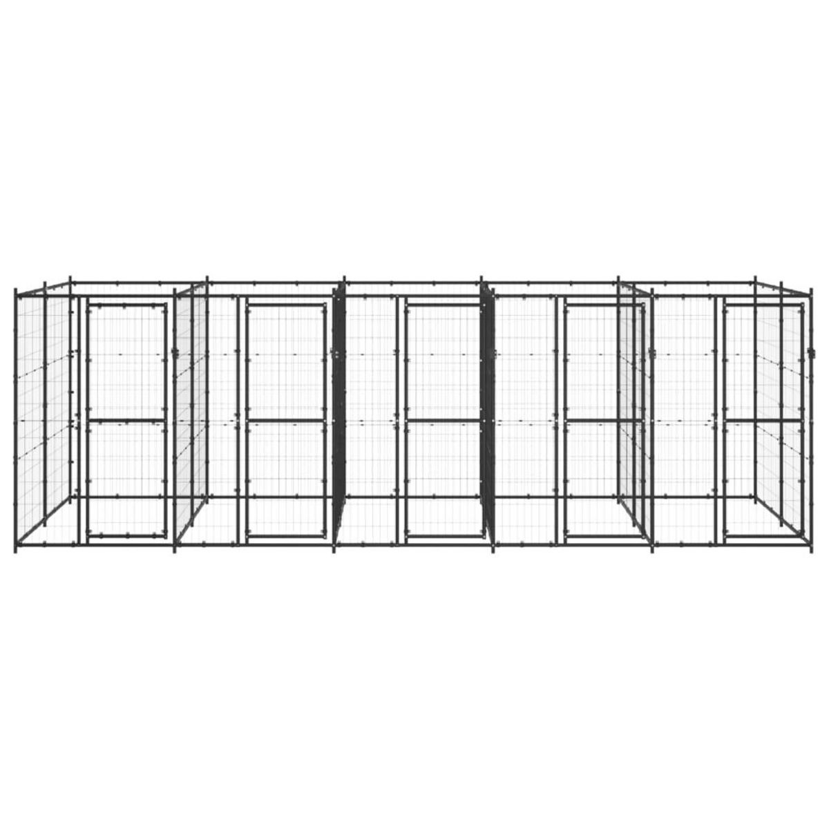VIDAXL Chenil exterieur Acier 12,1 m²