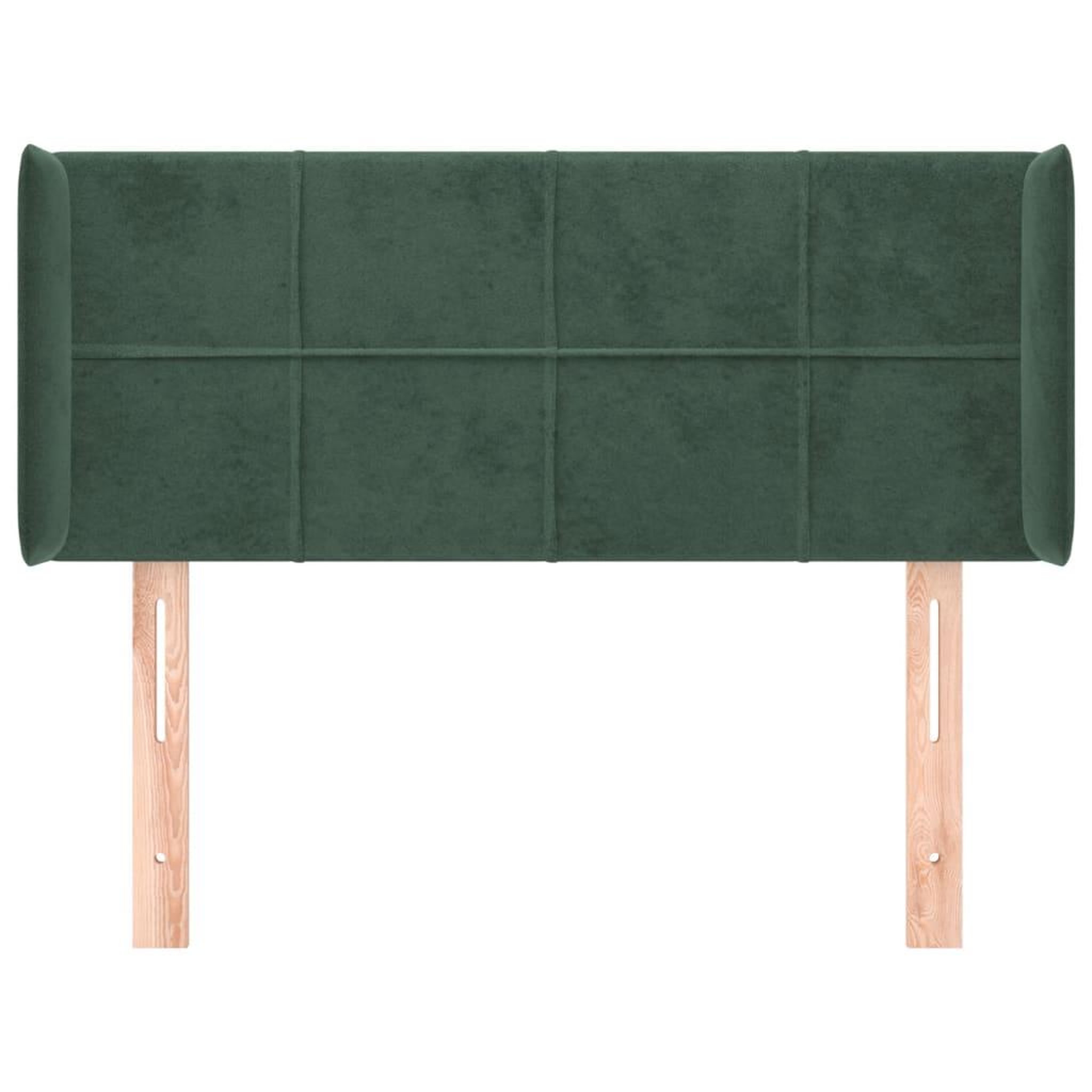 Voir la diapositive 3 : VIDAXL Tete de lit avec oreilles Vert fonce 103x16x78/88 cm Velours