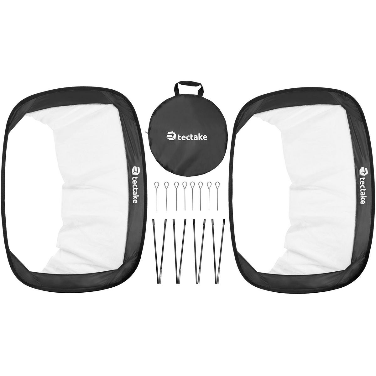 tectake Lot de 2 buts de football auto-déployants noir