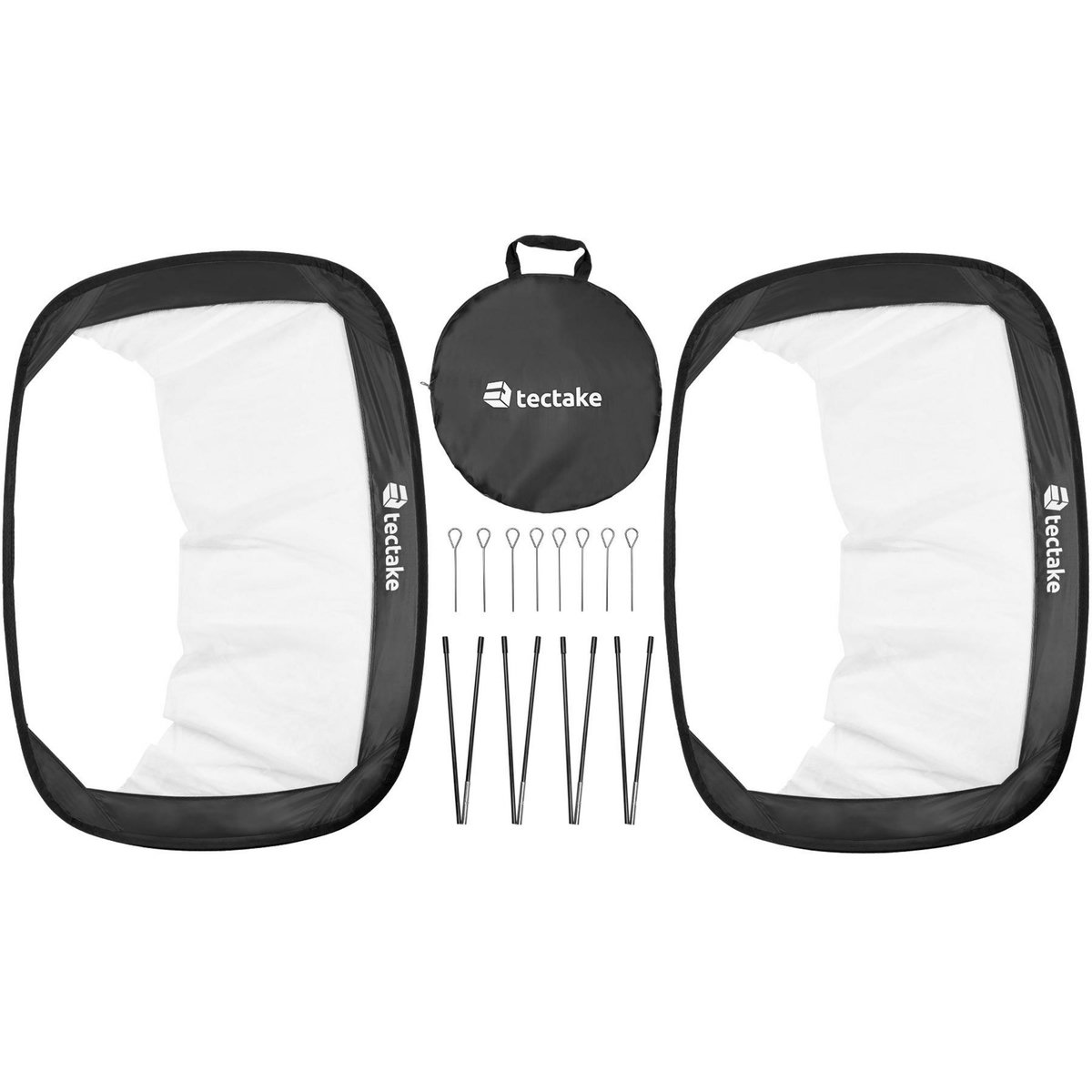 tectake Lot de 2 buts de football auto-déployants noir