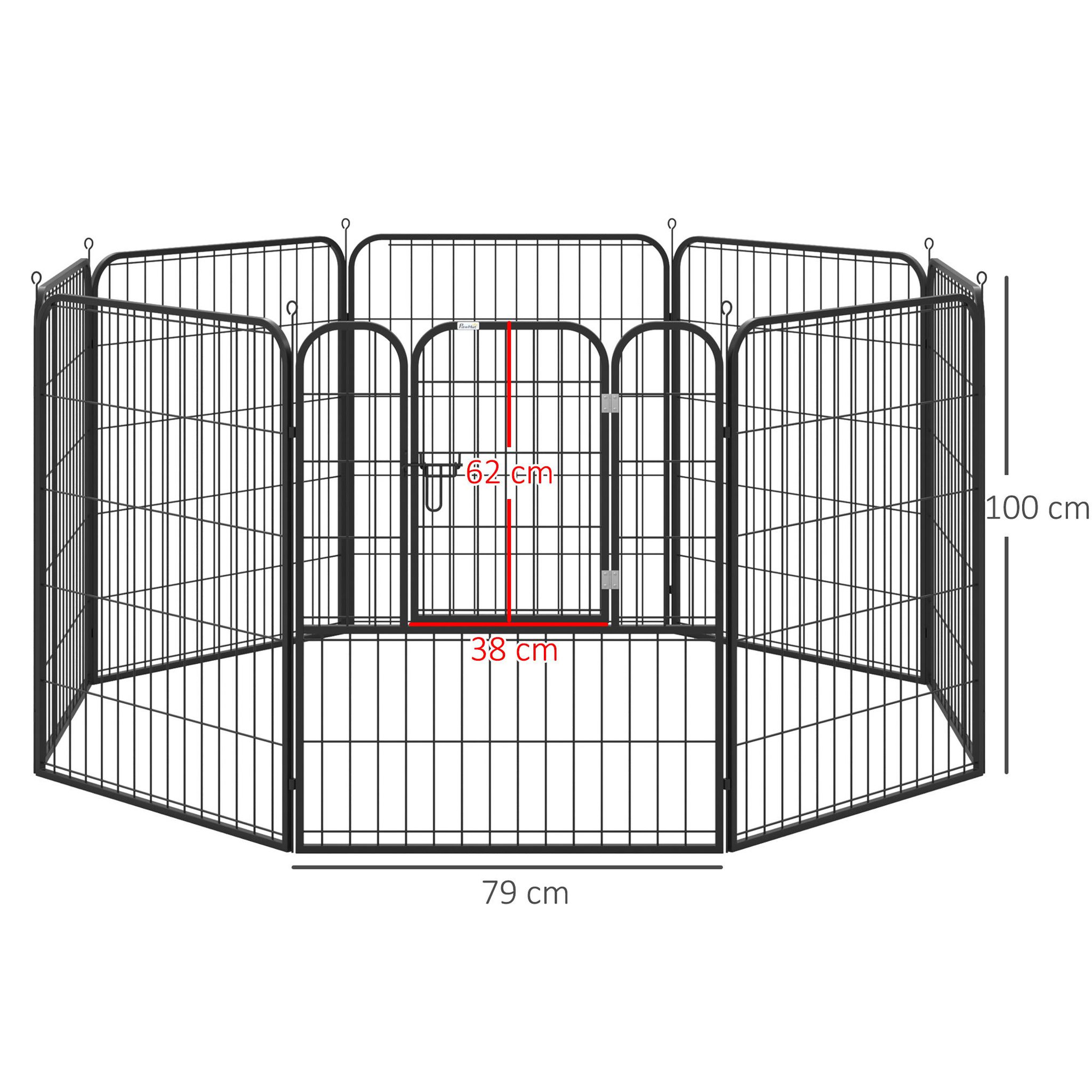 Voir la diapositive 3 : PAWHUT Luxe parc enclos modulable pour chien 8 panneaux porte verrouillable acier époxy noir