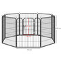 Voir la diapositive 3 : PAWHUT Luxe parc enclos modulable pour chien 8 panneaux porte verrouillable acier époxy noir