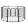 Voir la diapositive 3 : PAWHUT Luxe parc enclos modulable pour chien 8 panneaux porte verrouillable acier époxy noir
