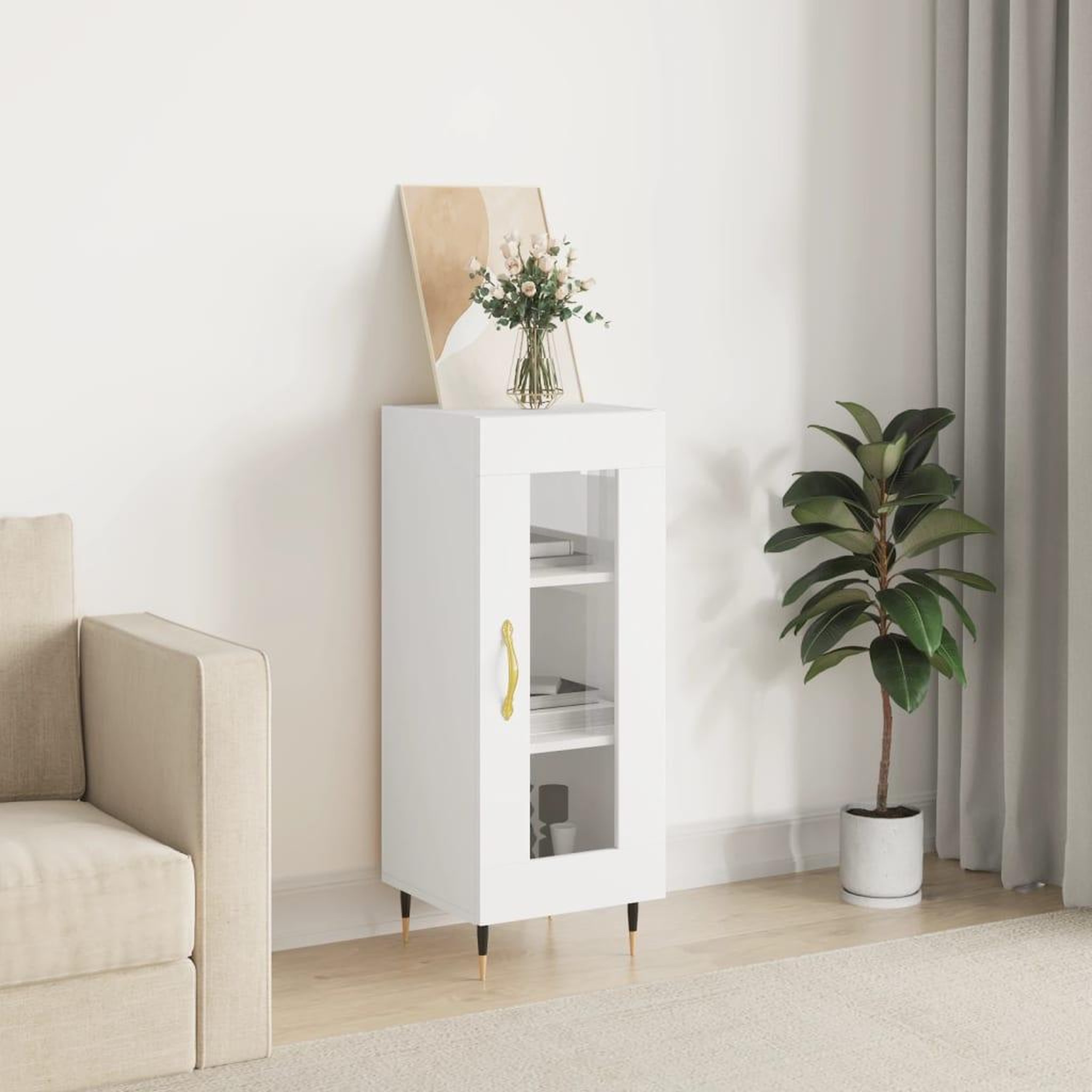 VIDAXL Buffet blanc 34,5x34x90 cm bois d'ingenierie