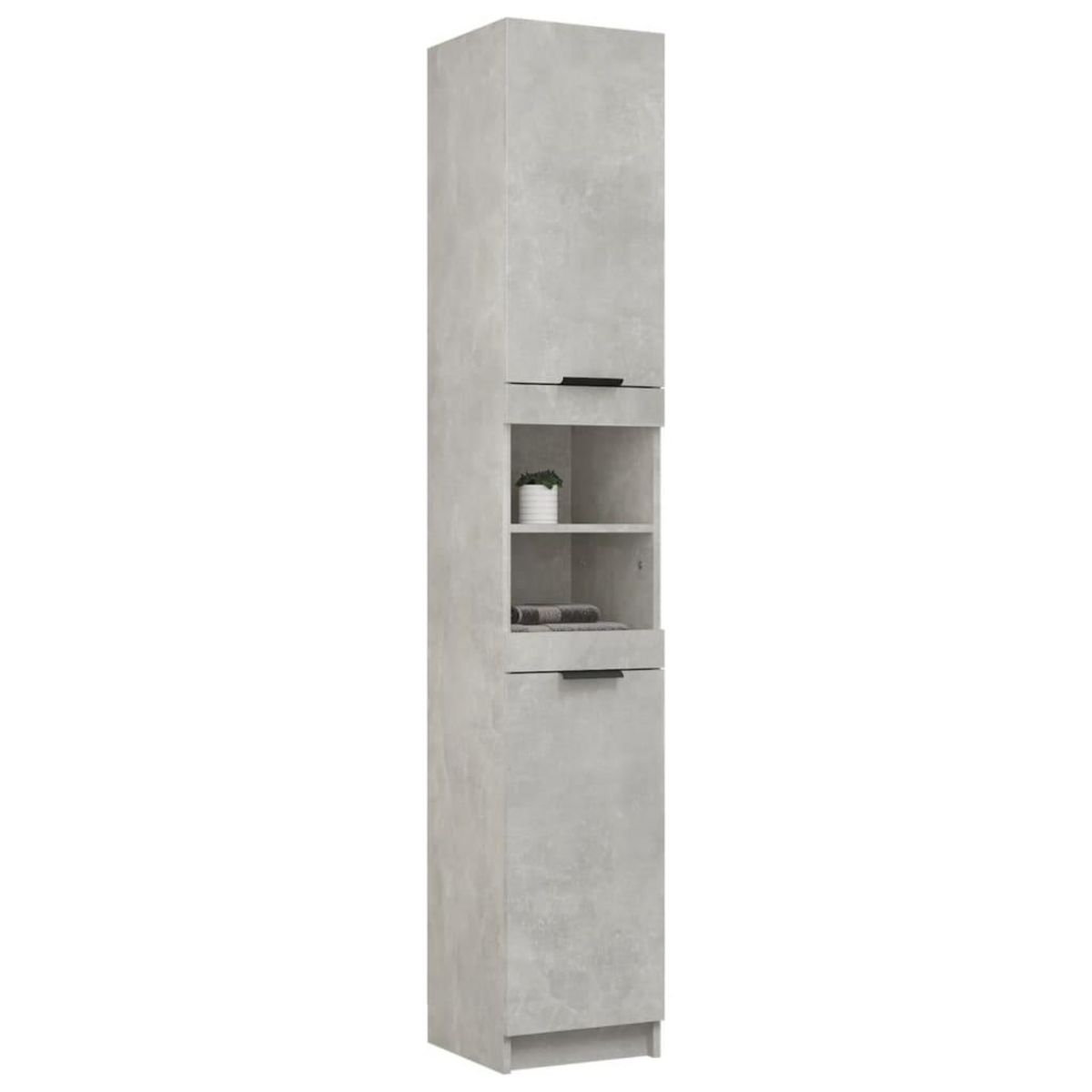 VIDAXL Armoire de salle de bain gris beton 32x34x188,5 cm