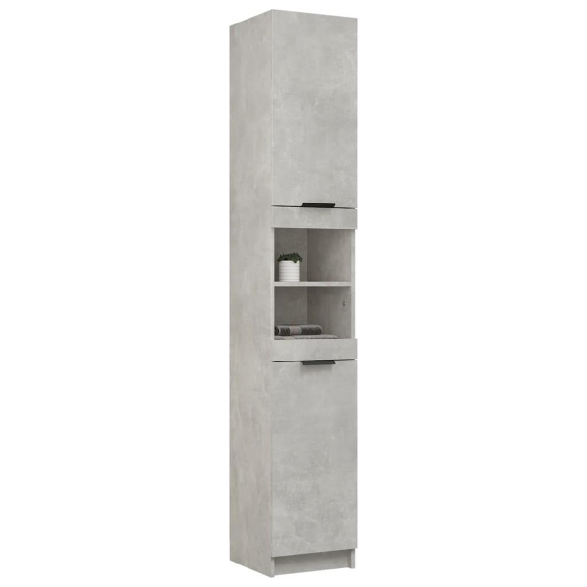VIDAXL Armoire de salle de bain gris beton 32x34x188,5 cm