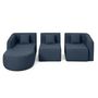 Voir la diapositive 2 : LISA DESIGN Ikare - canapé modulable d'angle gauche - 4 places - en tissu