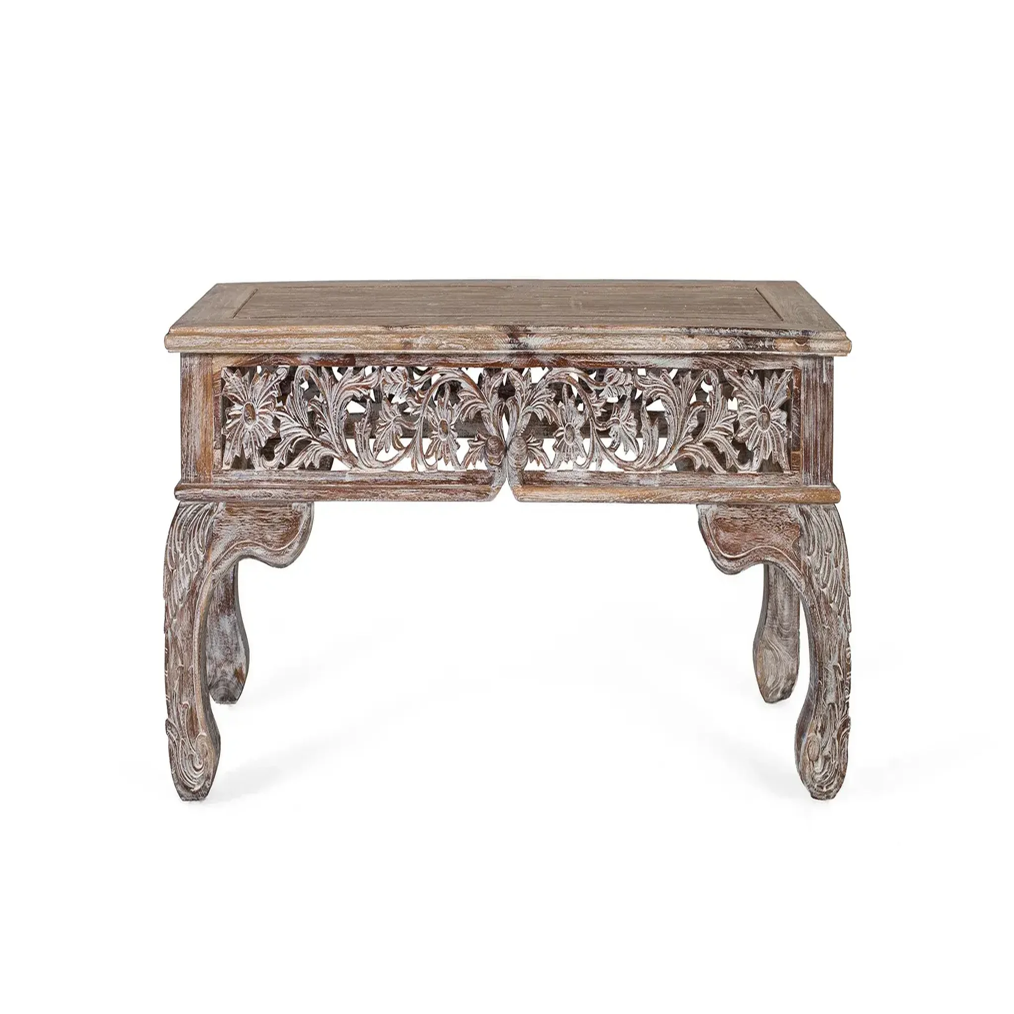 GINER Y COLOMER SL Table basse en bois de teck 120 cm style bohème sculpté