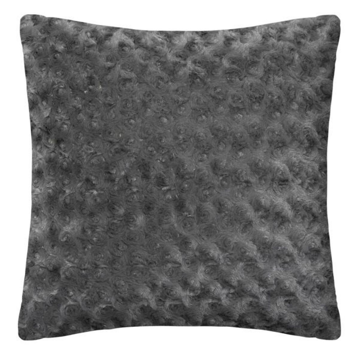 ATMOSPHERA Coussin Imitation Fourrure  Bouclée  45x45cm Gris