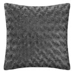 ATMOSPHERA Coussin Imitation Fourrure  Bouclée  45x45cm Gris