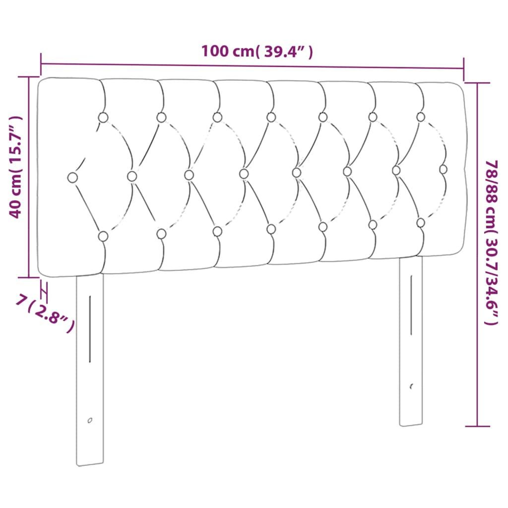Voir la diapositive 6 : VIDAXL Tete de lit a LED Bleu 100x7x78/88 cm Tissu