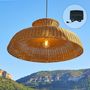Voir la diapositive 2 : Lumisky Suspension solaire bohème DARMA Bois Rotin D80 CM