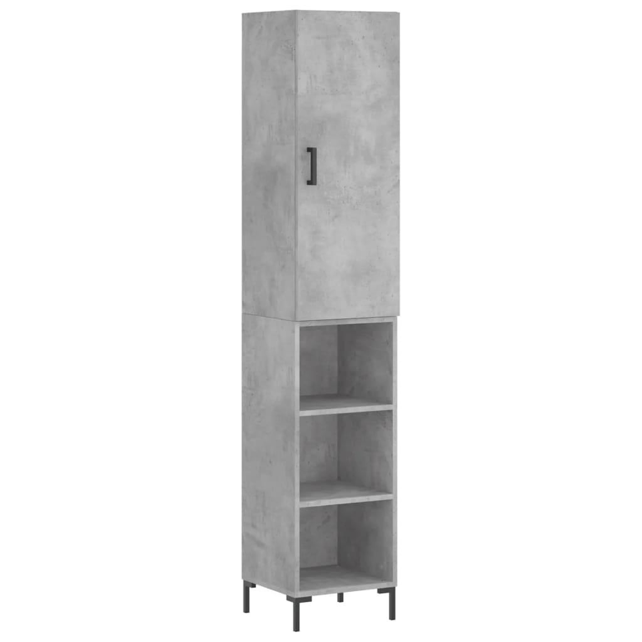 Voir la diapositive 2 : VIDAXL Buffet haut Gris beton 34,5x34x180 cm Bois d'ingenierie