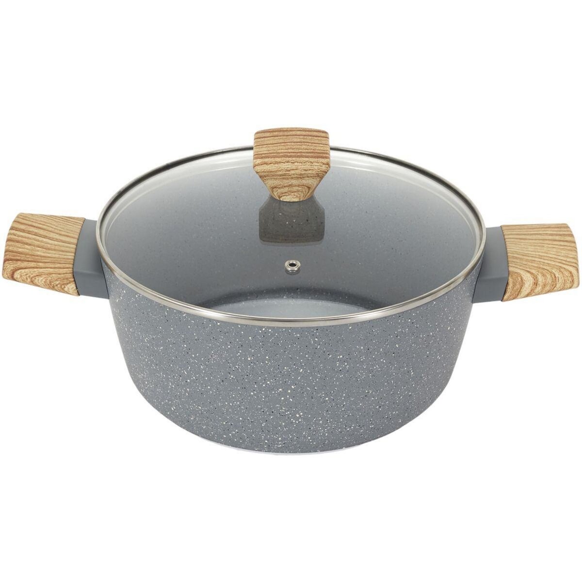 Casserole en aluminium forgé manche effet bois (18 cm)