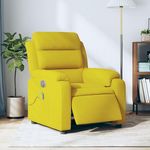 VIDAXL Fauteuil inclinable de massage electrique jaune velours