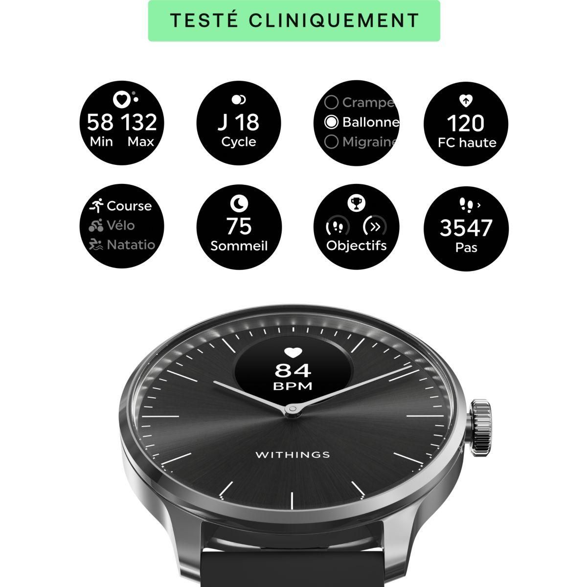 WITHINGS Montre santé Scanwatch Light Noire