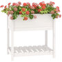 Voir la diapositive 4 : VIDAXL Jardiniere avec etagere Blanc 82,5x54x81 cm Bois massif de pin